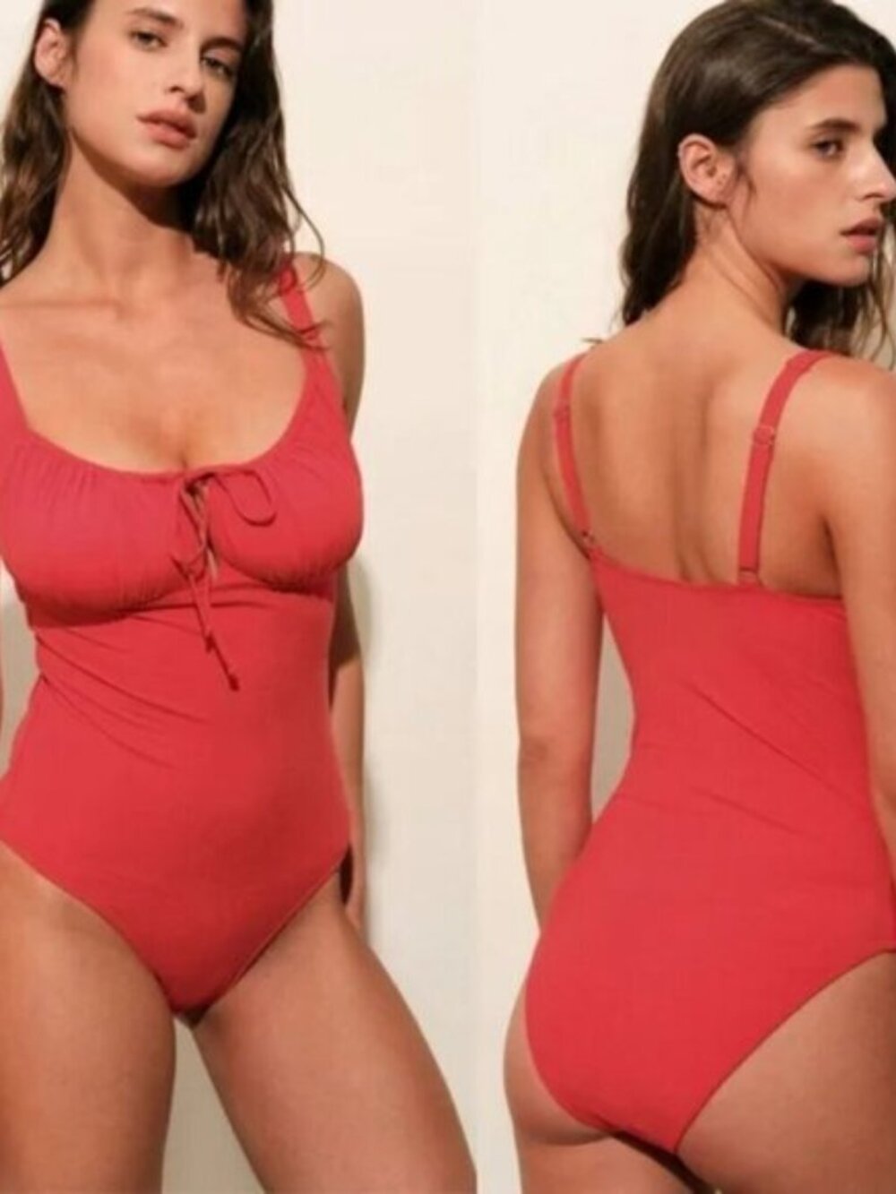 Berlook Red Cutout Tie One-Piece Swimsuit